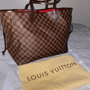 Louis Vuitton large Damier Neverfull tote